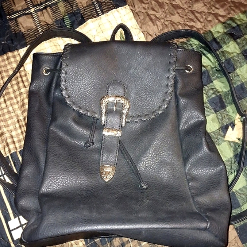 BAM FOREVER Black Leatherlook Polyurethane Backpack